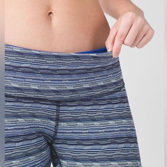 Lululemon Wunder Under Legging Space Dye Twist Sapphire Blue Low Rise - Picture 10 of 10